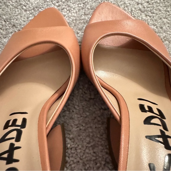 Casadei Blade 100 Leather Sculptural Heel Sandals Nude Peach Size 38.5 - Picture 5 of 8
